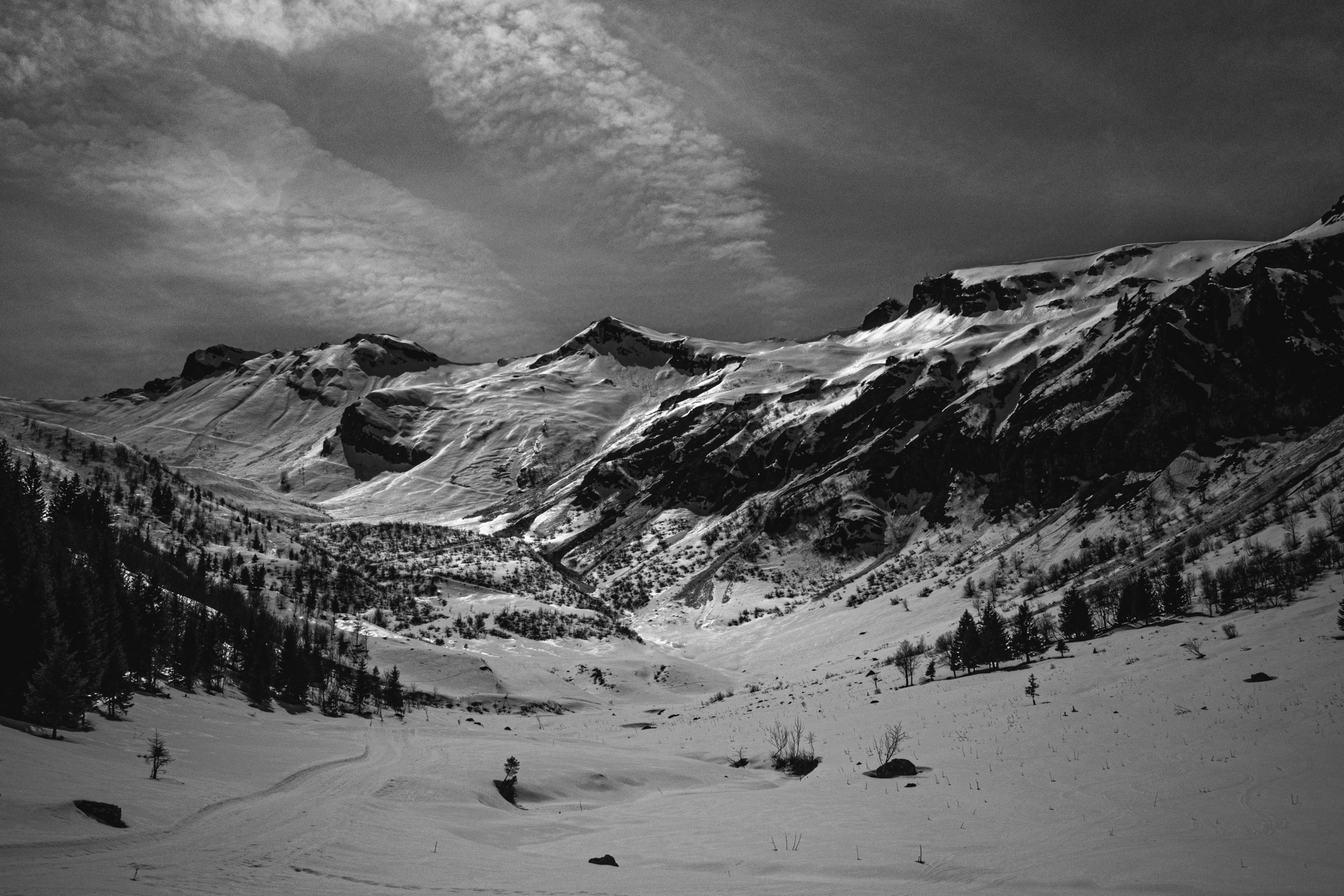 Randonnée en noir et blanc